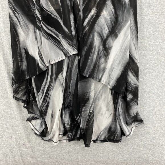 Simply Vera Dress Womens Large Black White Vera Wang Maxi Hi Low Hem Sleeveless - Picture 6 of 11